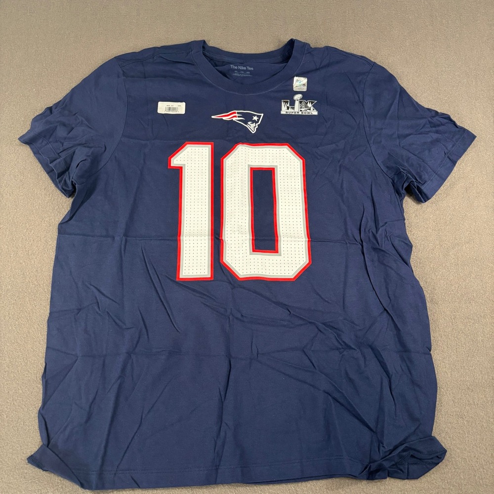 Nike New England Patriots Drake Maye 10 Shirt Womens XXL Navy Blue Football Tee